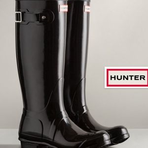Hunter Women's Original Tall Gloss Boot US 9 - Black